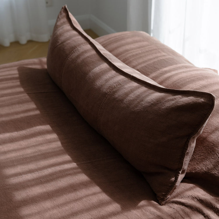 Luca Linen Long Lumbar Cushion - Clay