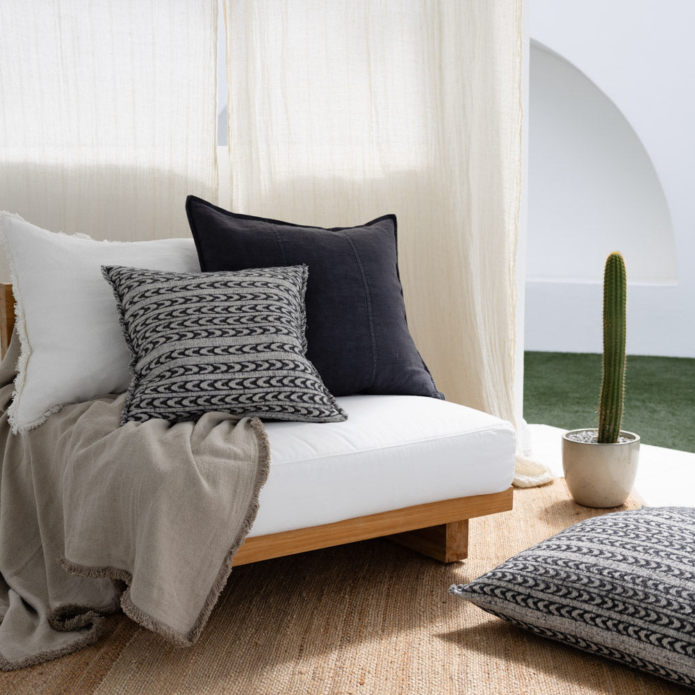 Luca Boho Linen Throw - Natural