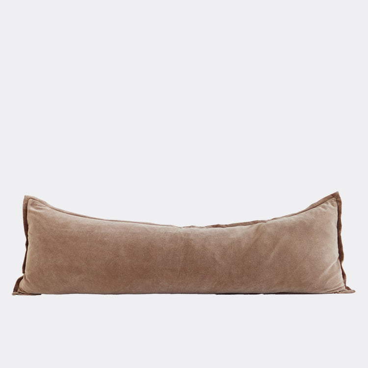 Evelyn Velvet Long Lumbar Cushion - Natural