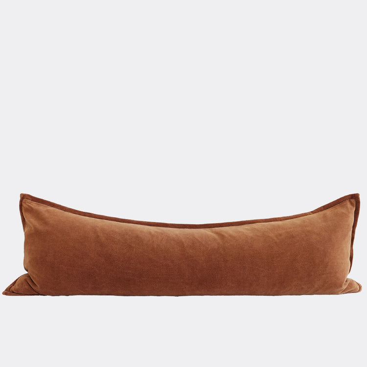 Evelyn Velvet Long Lumbar Cushion - Nutmeg