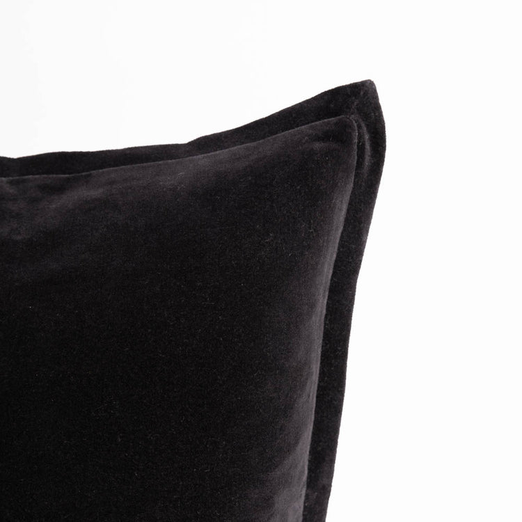Evelyn Velvet Long Lumbar Cushion - Black