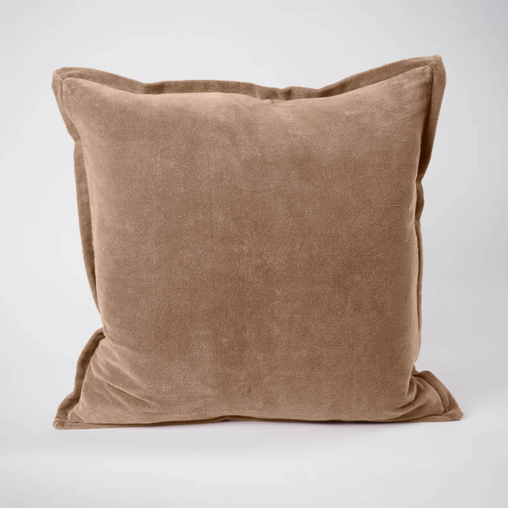 Evelyn Velvet Cushion - Natural