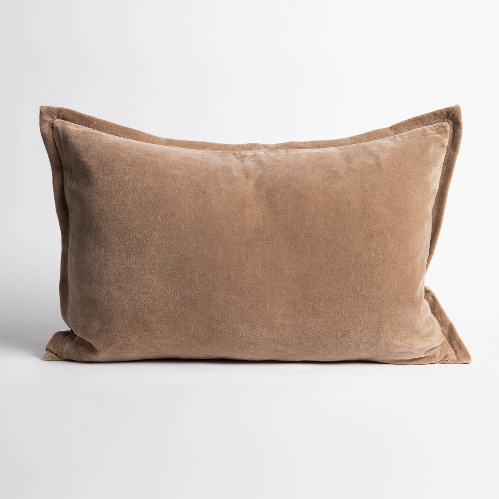 Evelyn Velvet Cushion - Natural