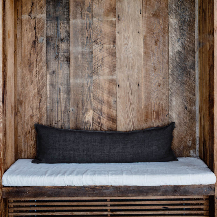 Luca Linen Long Lumbar Cushion - Midnight