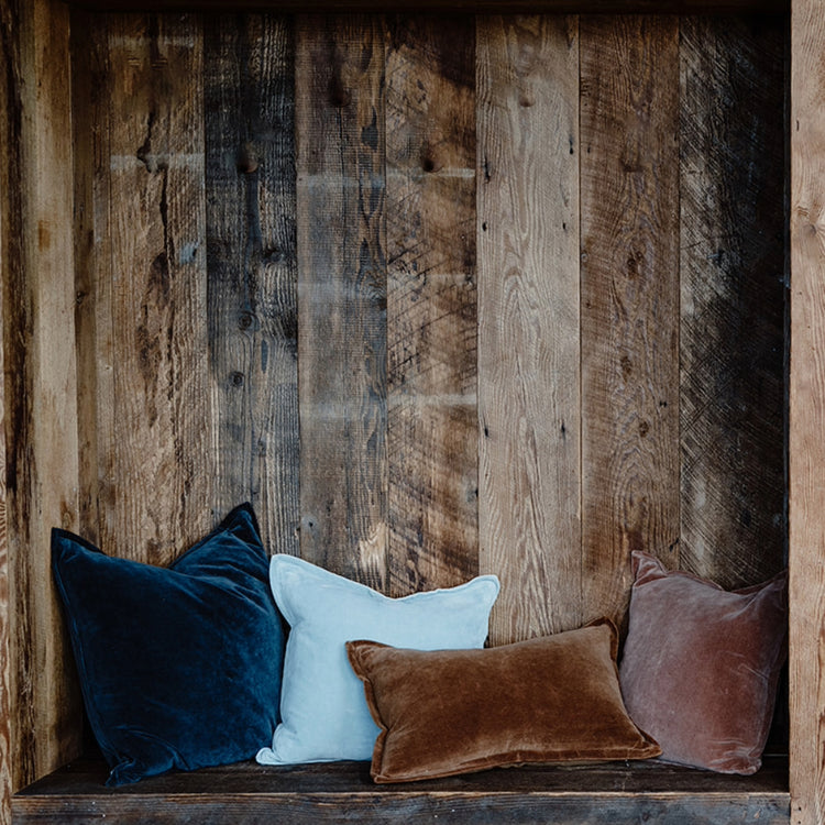 Evelyn Velvet Cushion - Sky