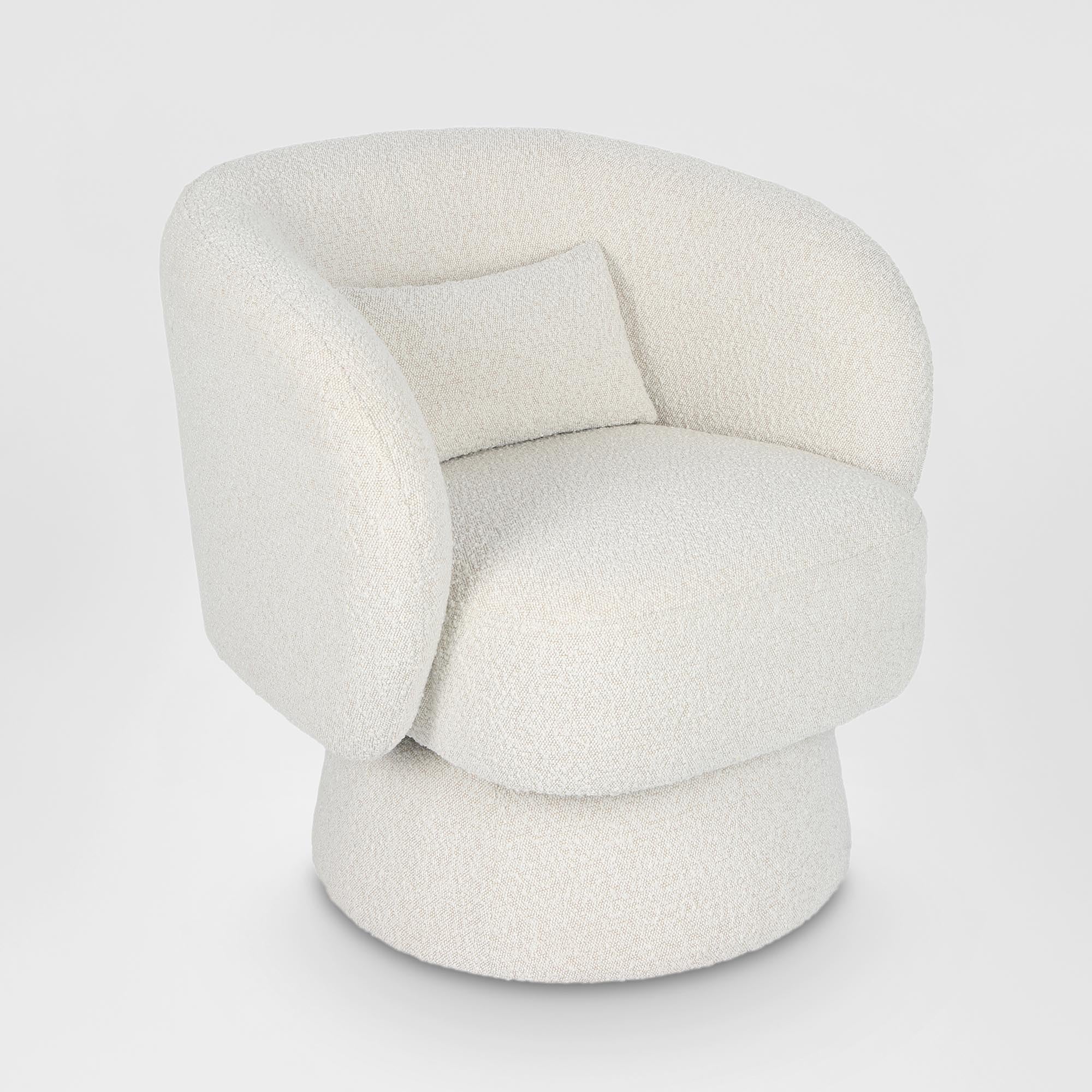 Selena Swivel Chair - Vanilla Boucle