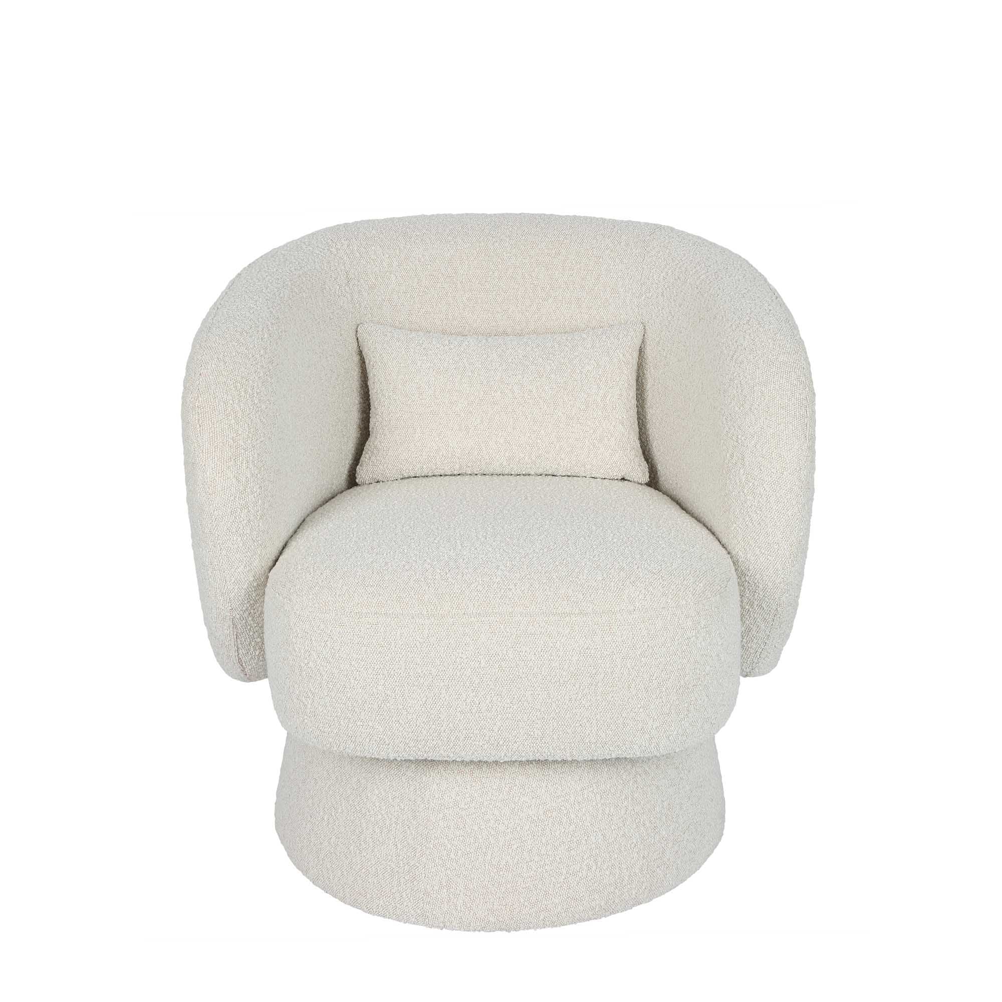 Selena Swivel Chair - Vanilla Boucle