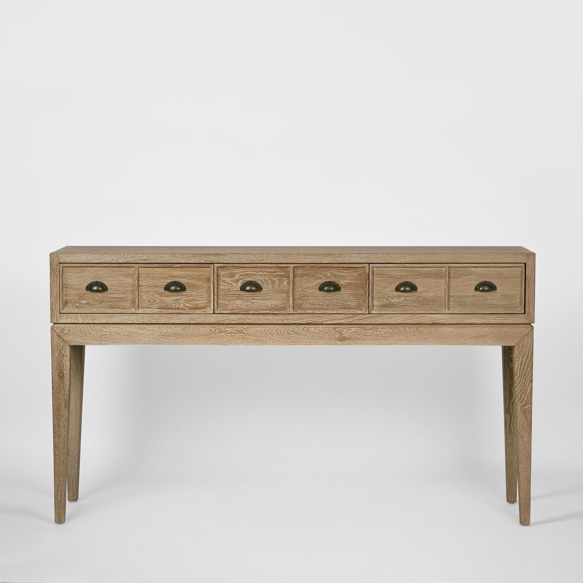Columbus Oak 6 Drawer Console Table