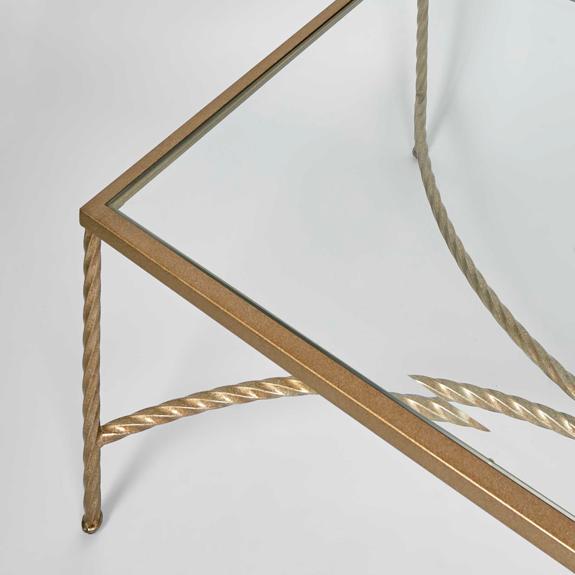 Palais Glass Top Rectangular Coffee Table - Gold