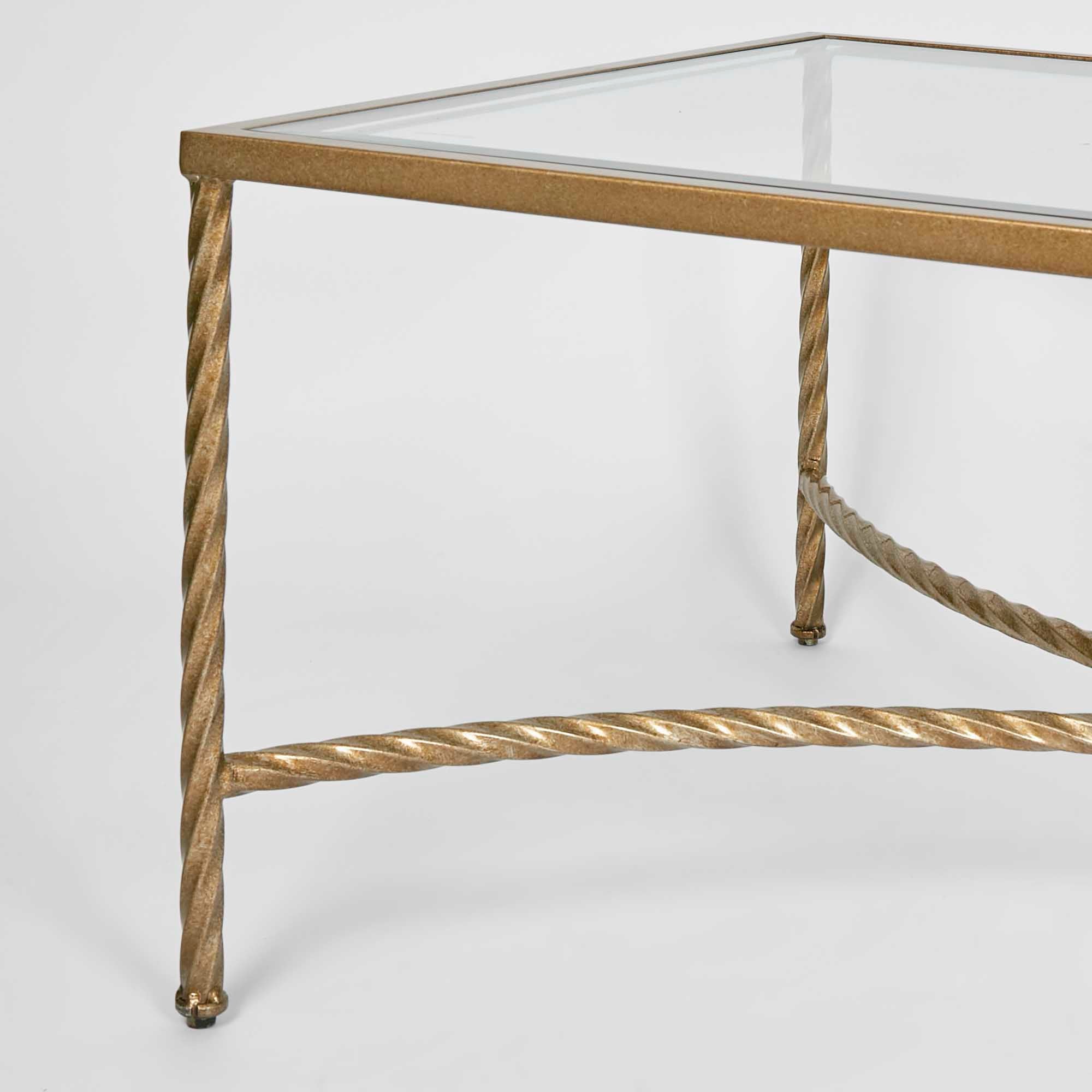 Palais Glass Top Rectangular Coffee Table - Gold