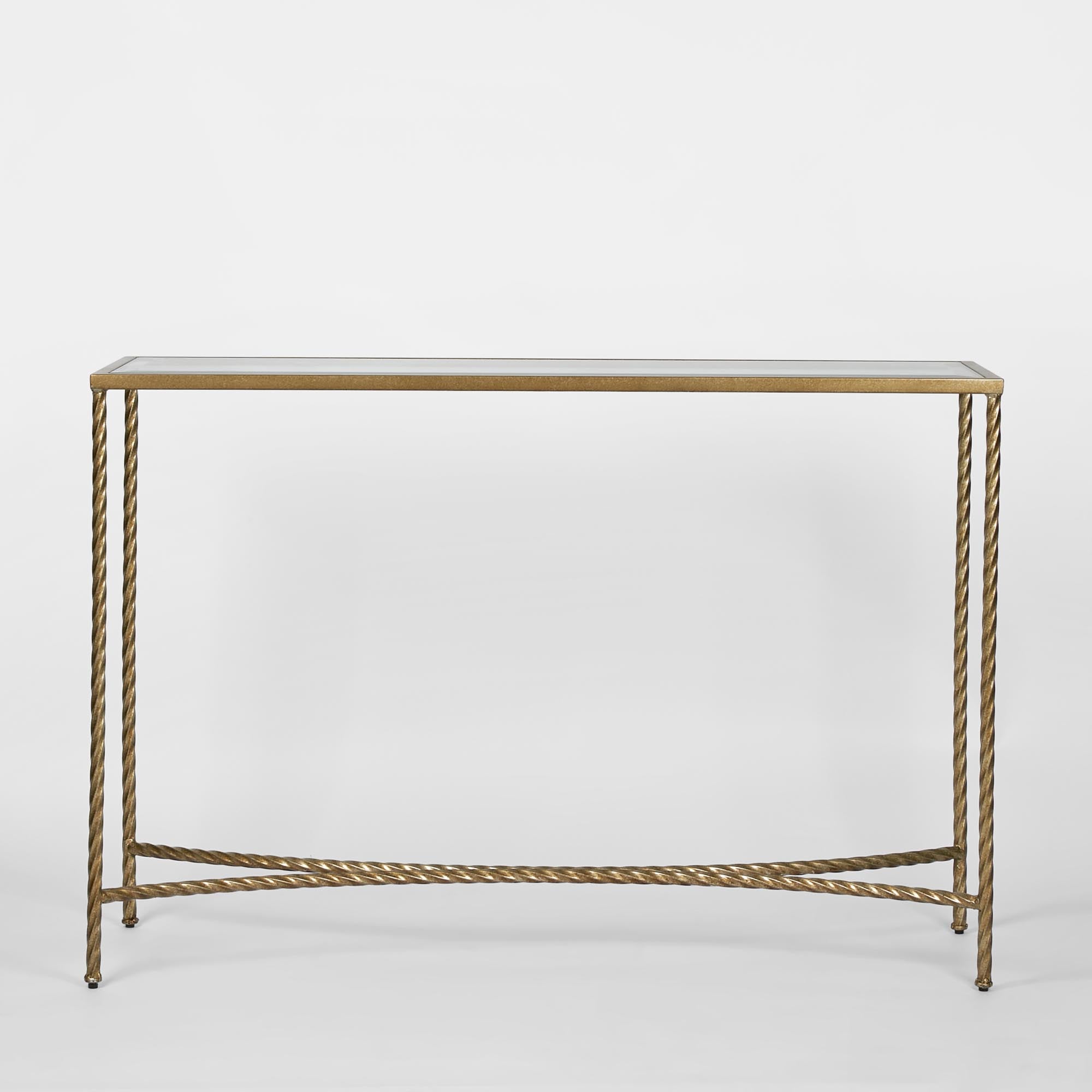 Palais Glass Top Console - Gold