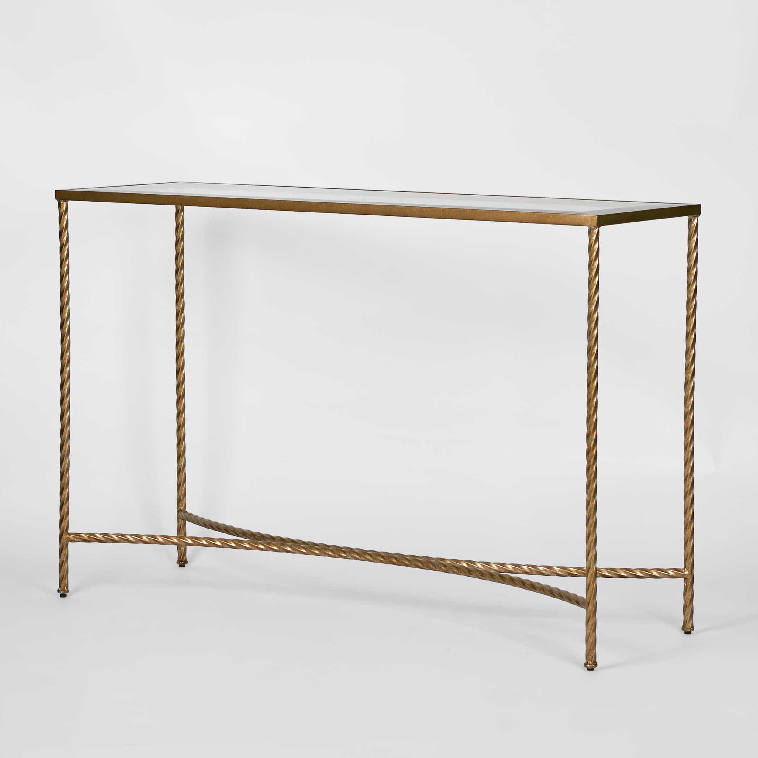 Palais Glass Top Console - Gold