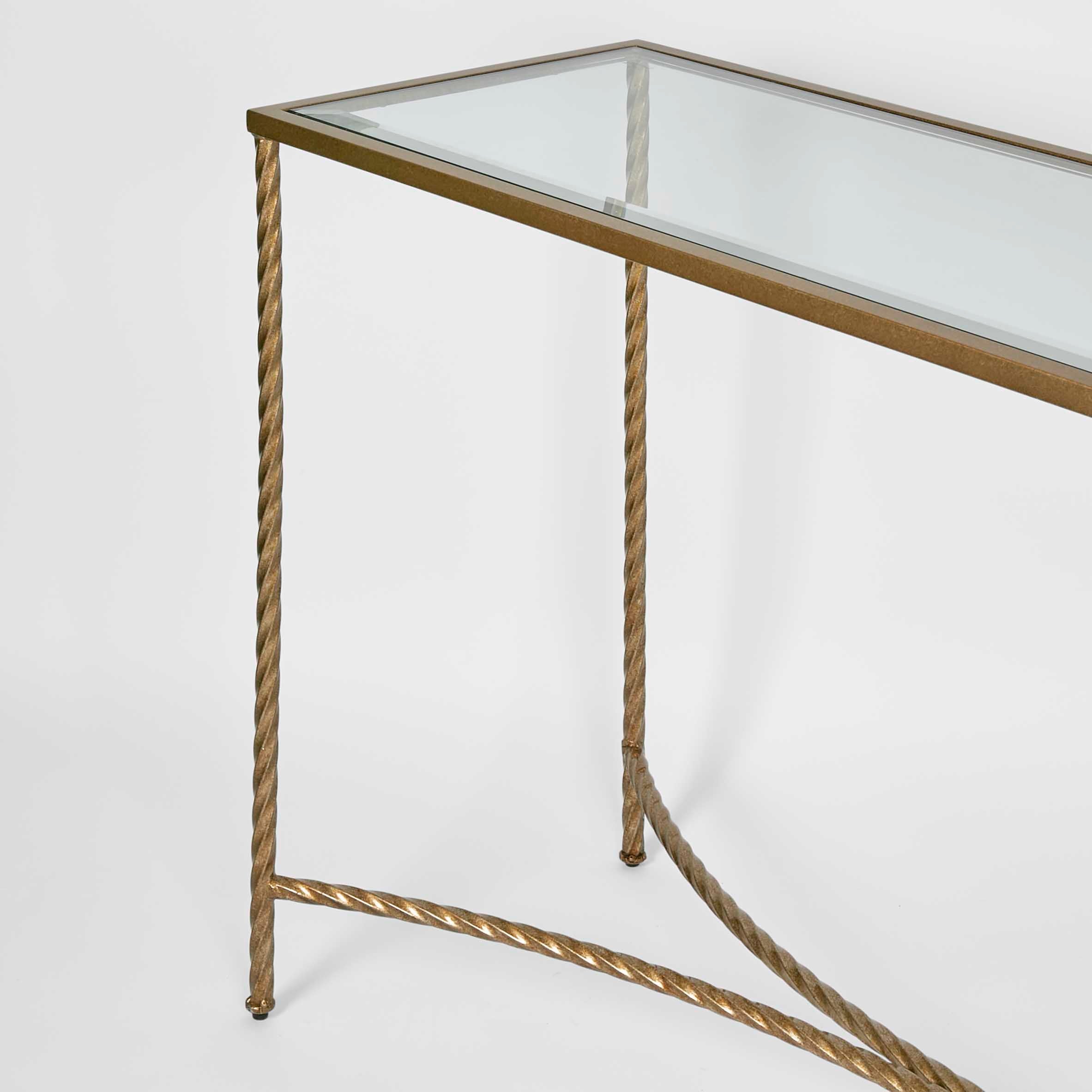 Palais Glass Top Console - Gold