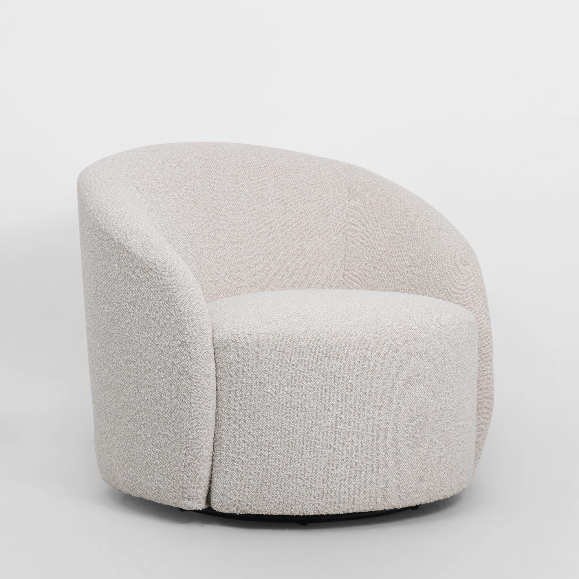 Sierra Swivel Arm Chair - Off White Boucle