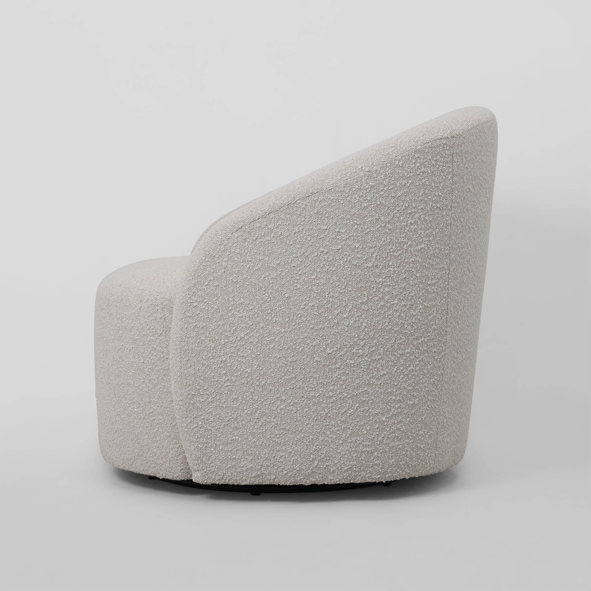 Sierra Swivel Arm Chair - Off White Boucle