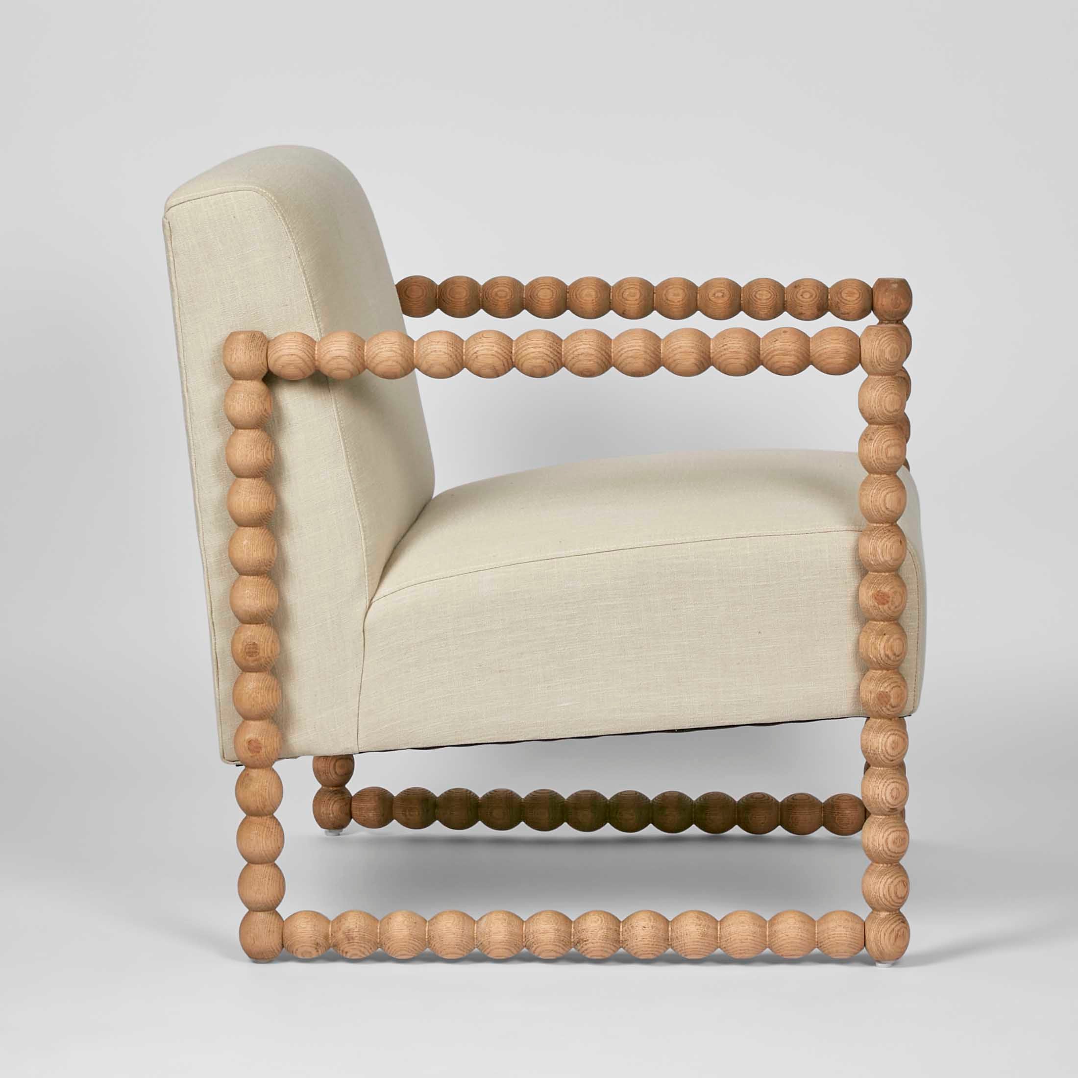 Bobbin Oak Arm Chair - Natural