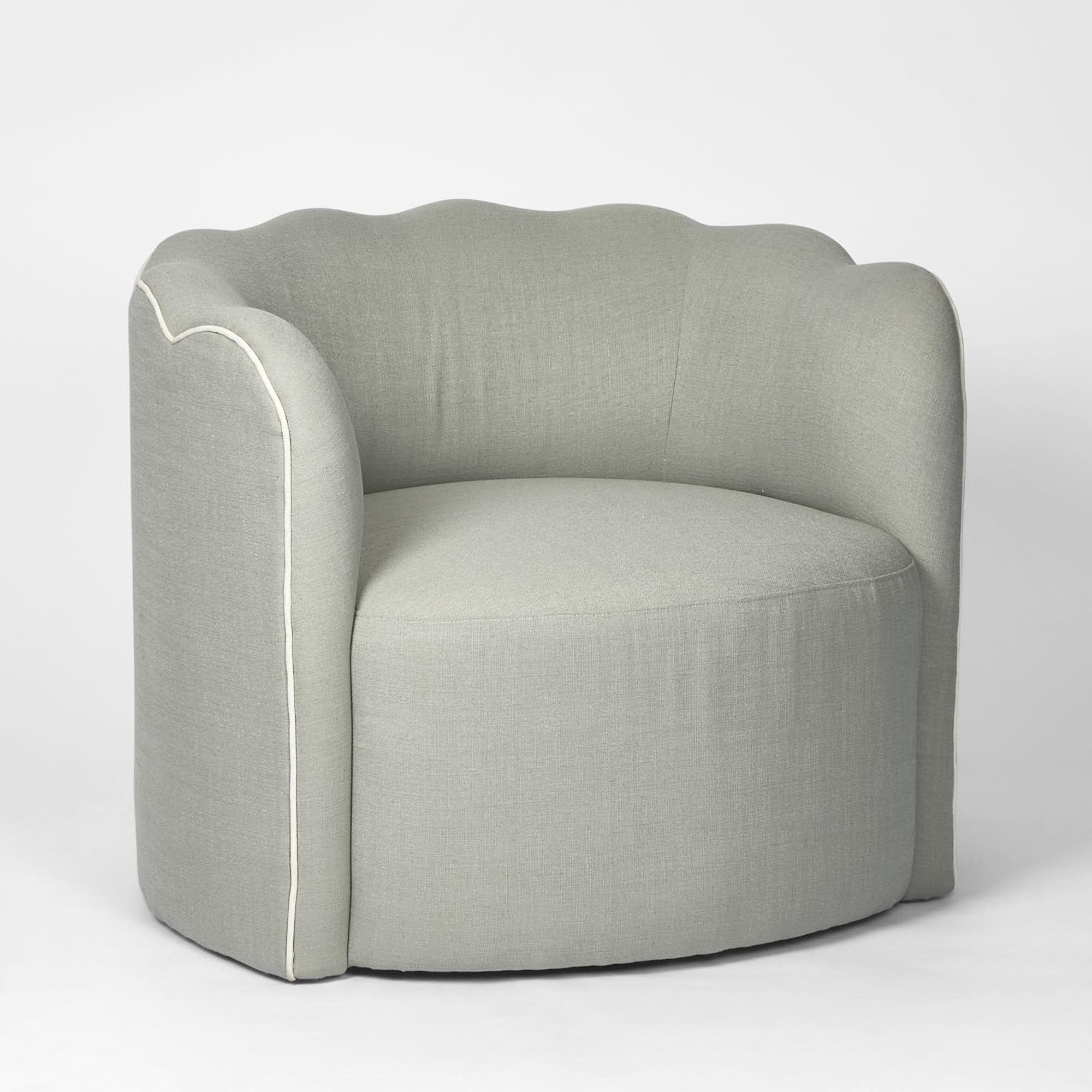 Camille Scallop Armchair - Seafoam
