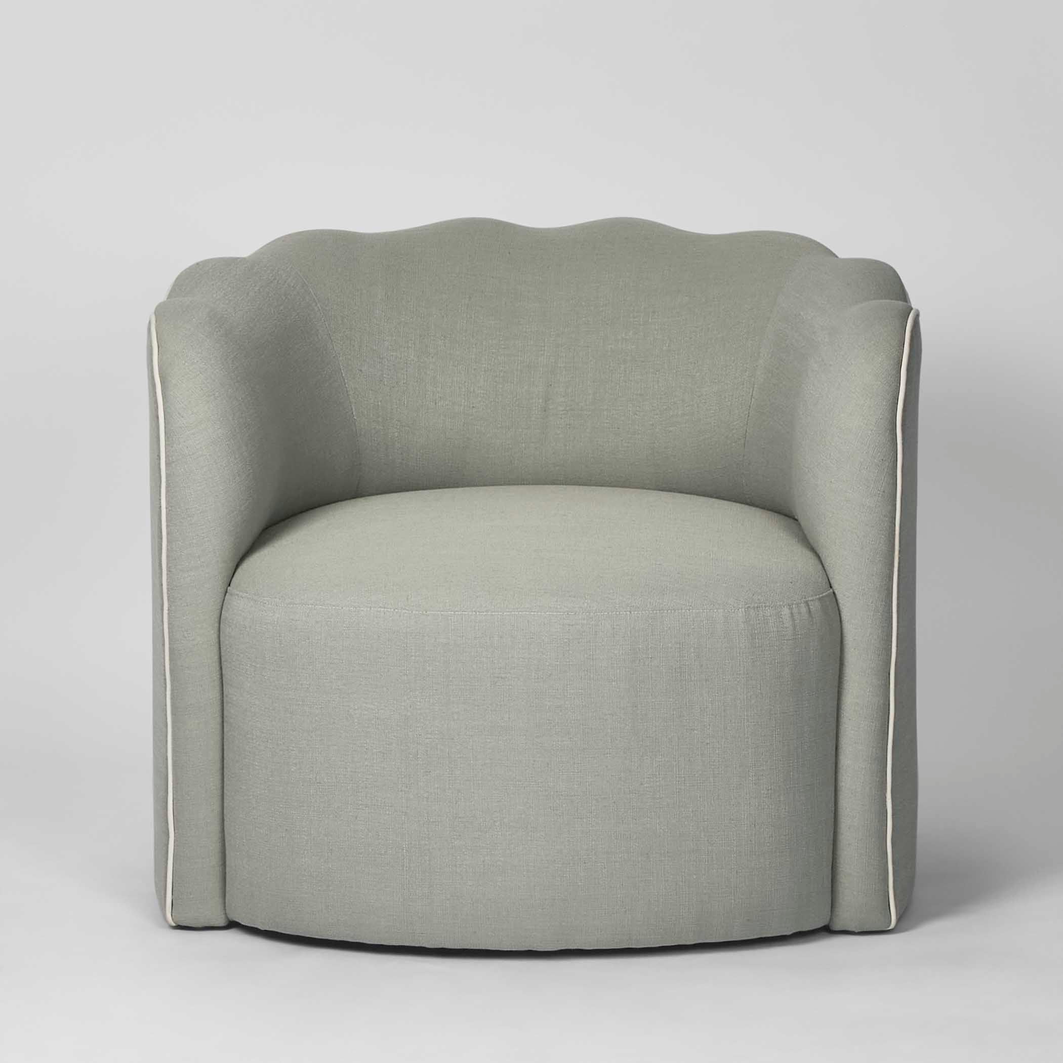 Camille Scallop Armchair - Seafoam