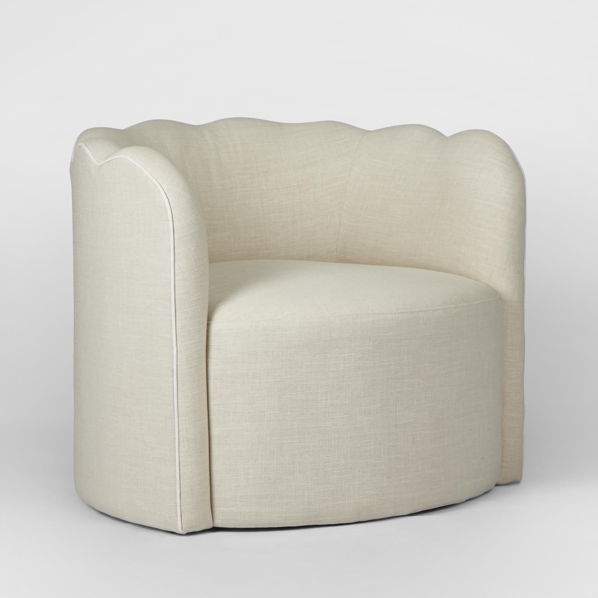 Camille Scallop Armchair -  Natural