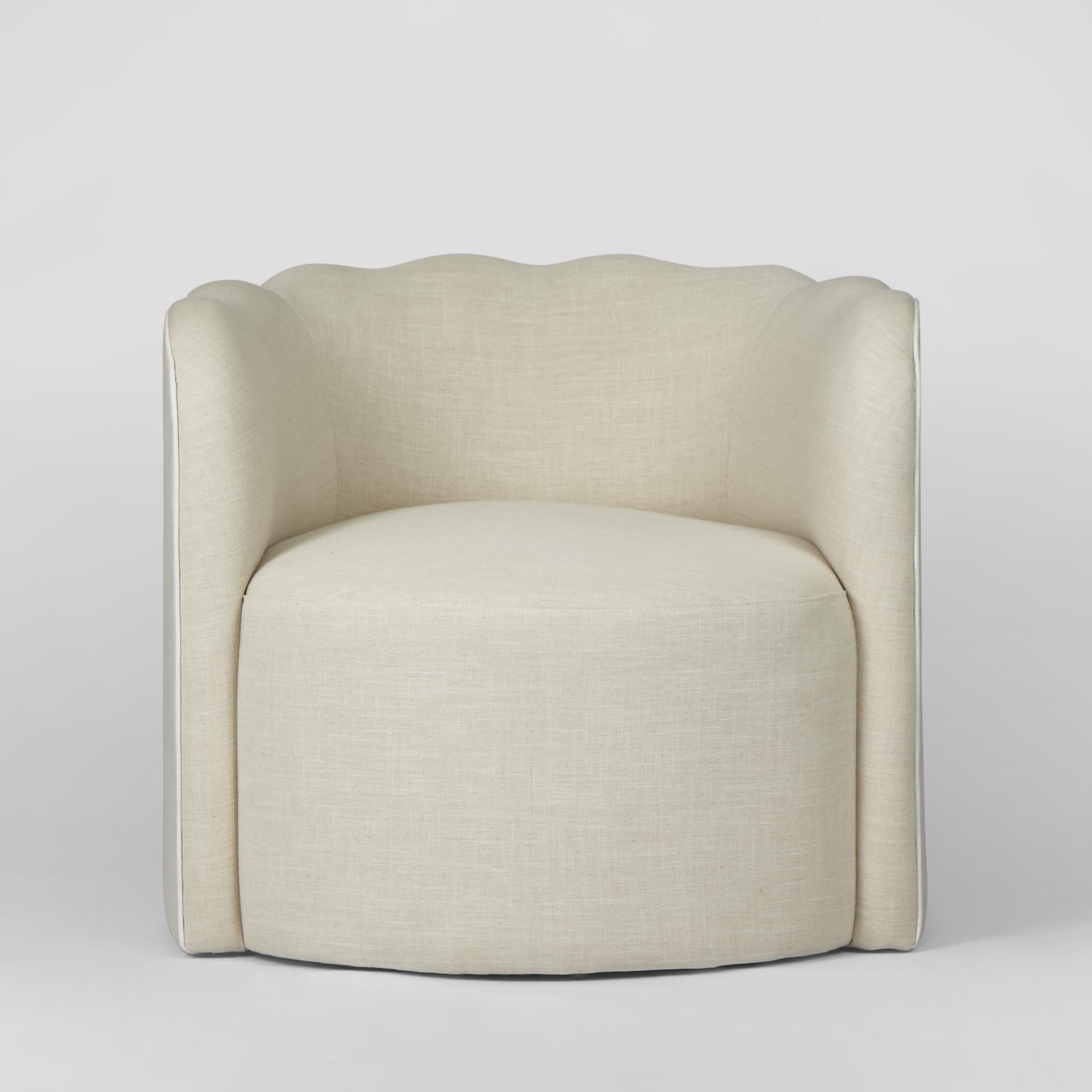 Camille Scallop Armchair -  Natural