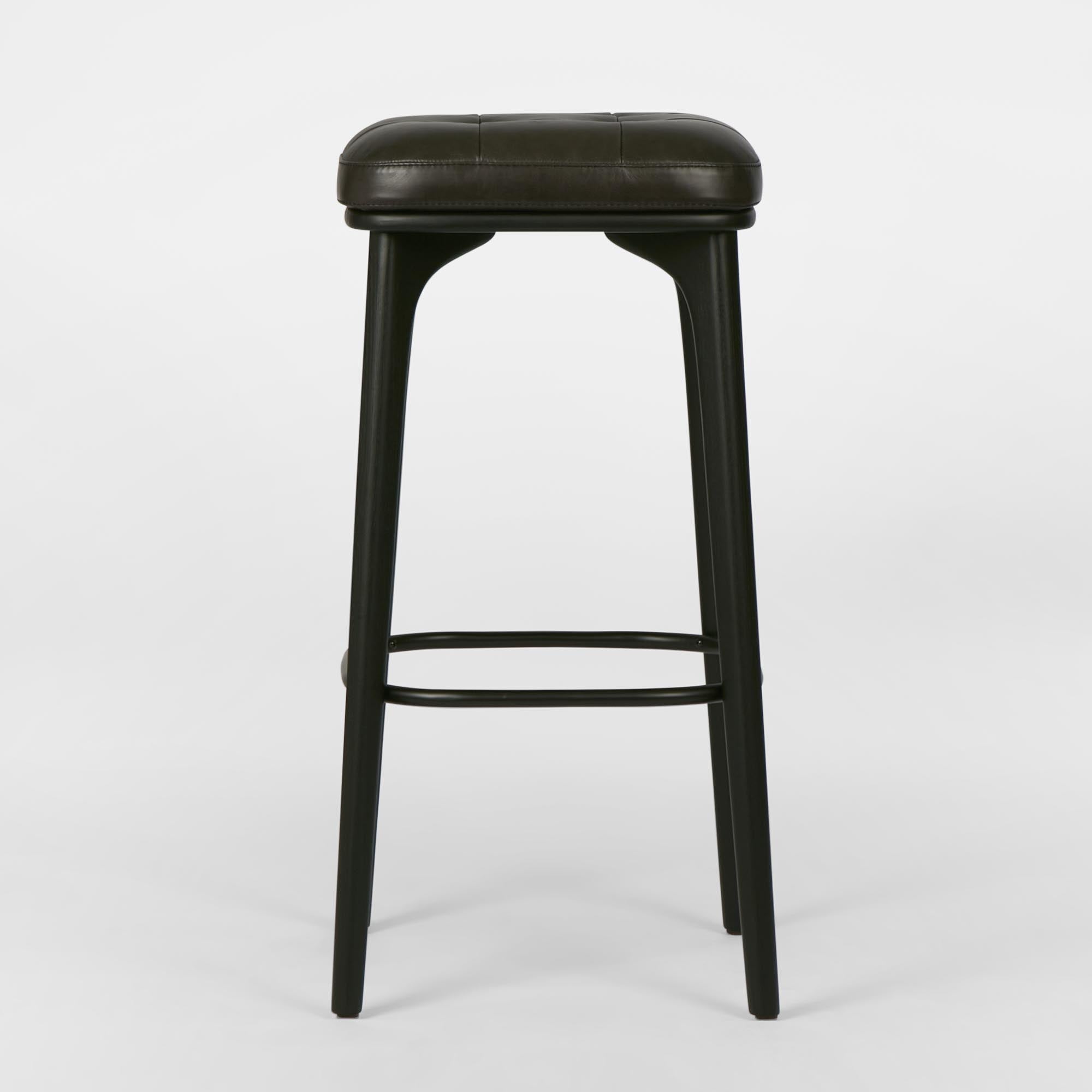 Carlton Leather Bar Stool - Black