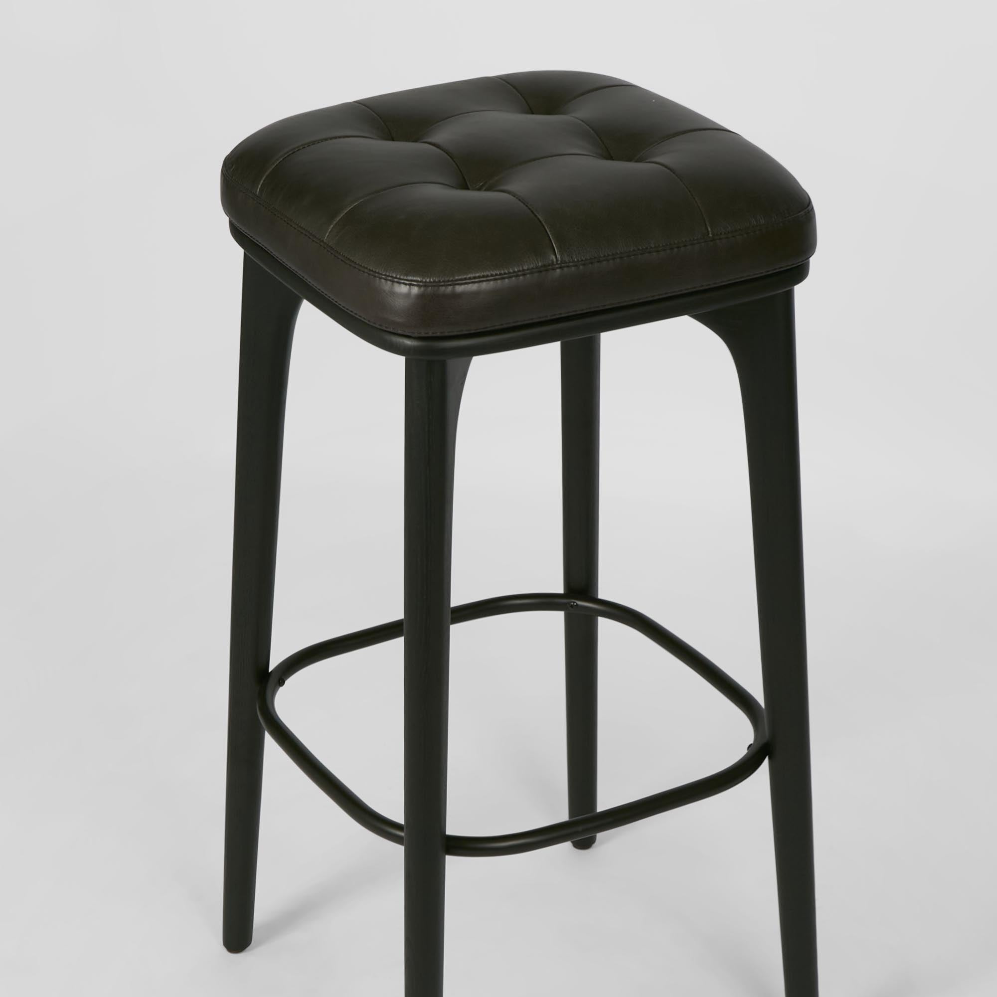 Carlton Leather Bar Stool - Black