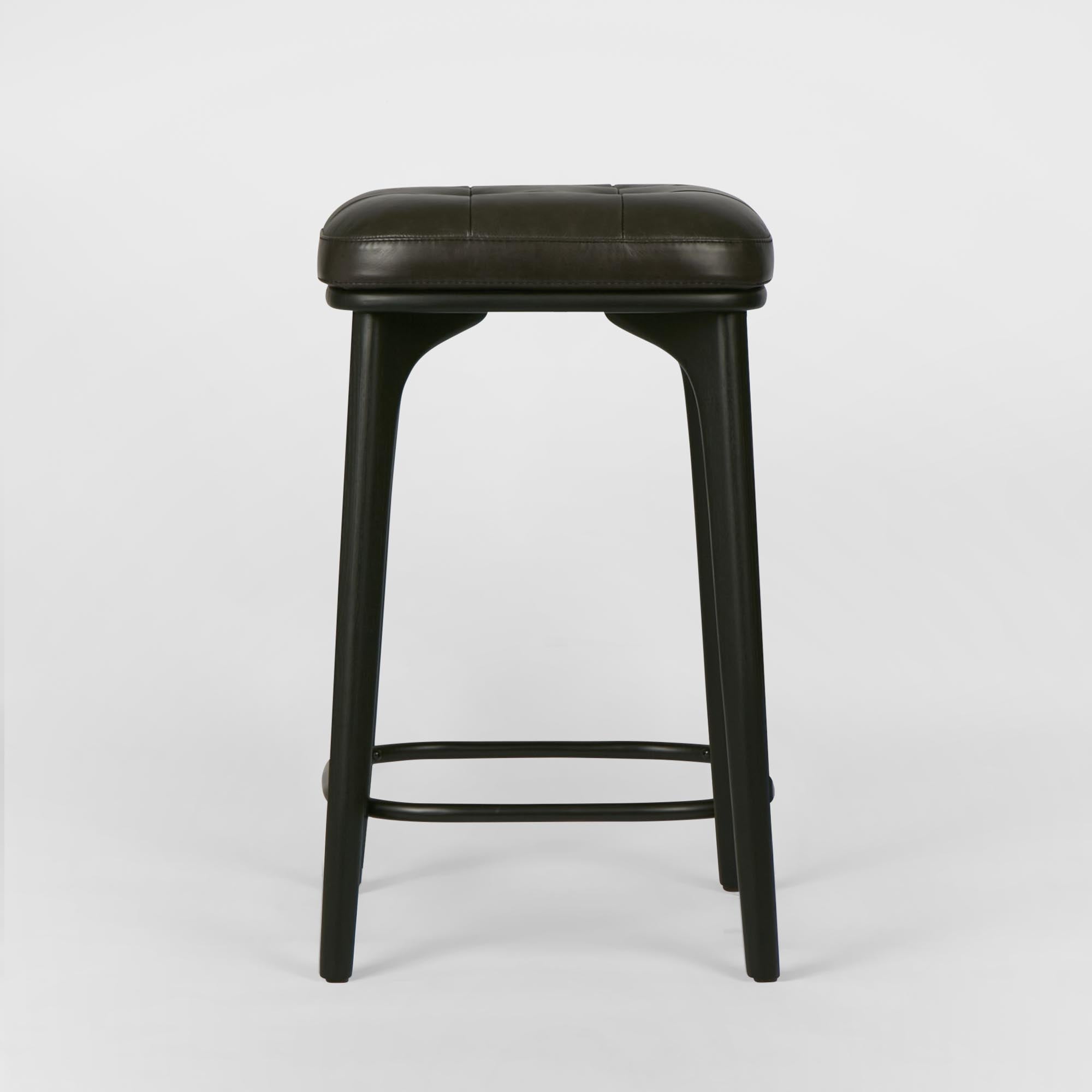 Carlton Leather Counter Stool - Black