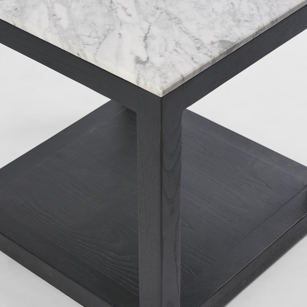 Denver Marble Top Side Table - Black