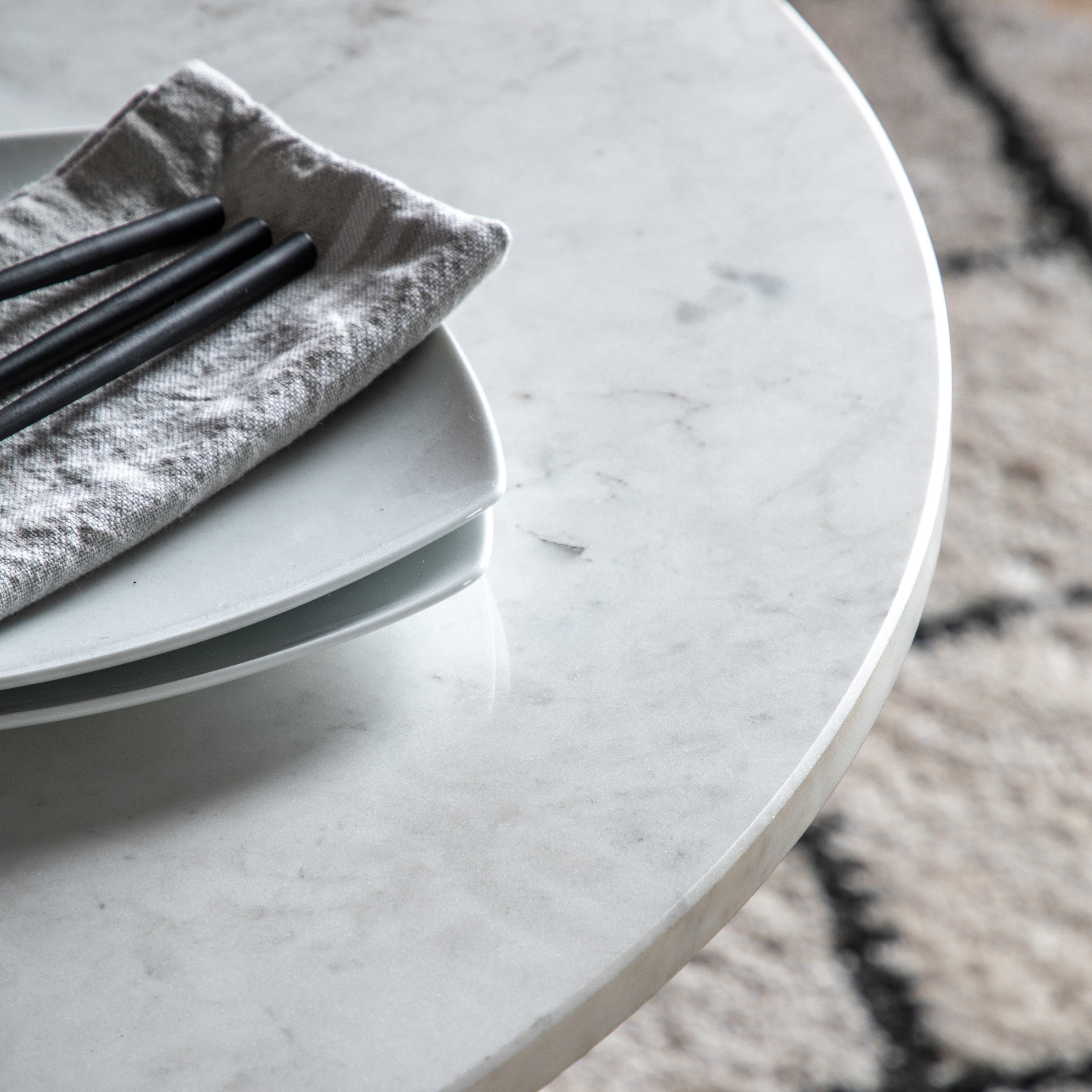 Moorgate Marble Top Dining Table - Gold