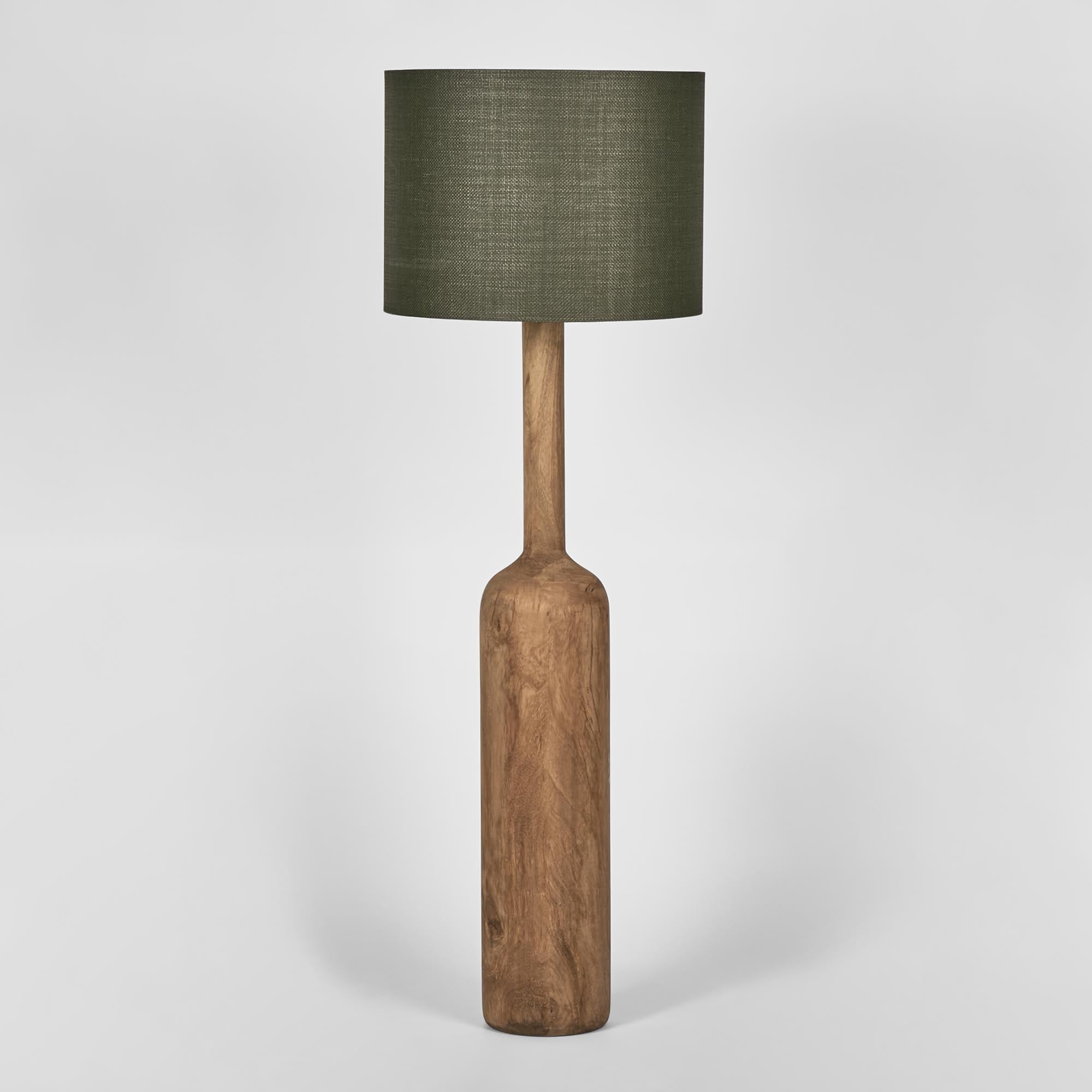 Flask Floor Lamp - Timber Base / Black Shade