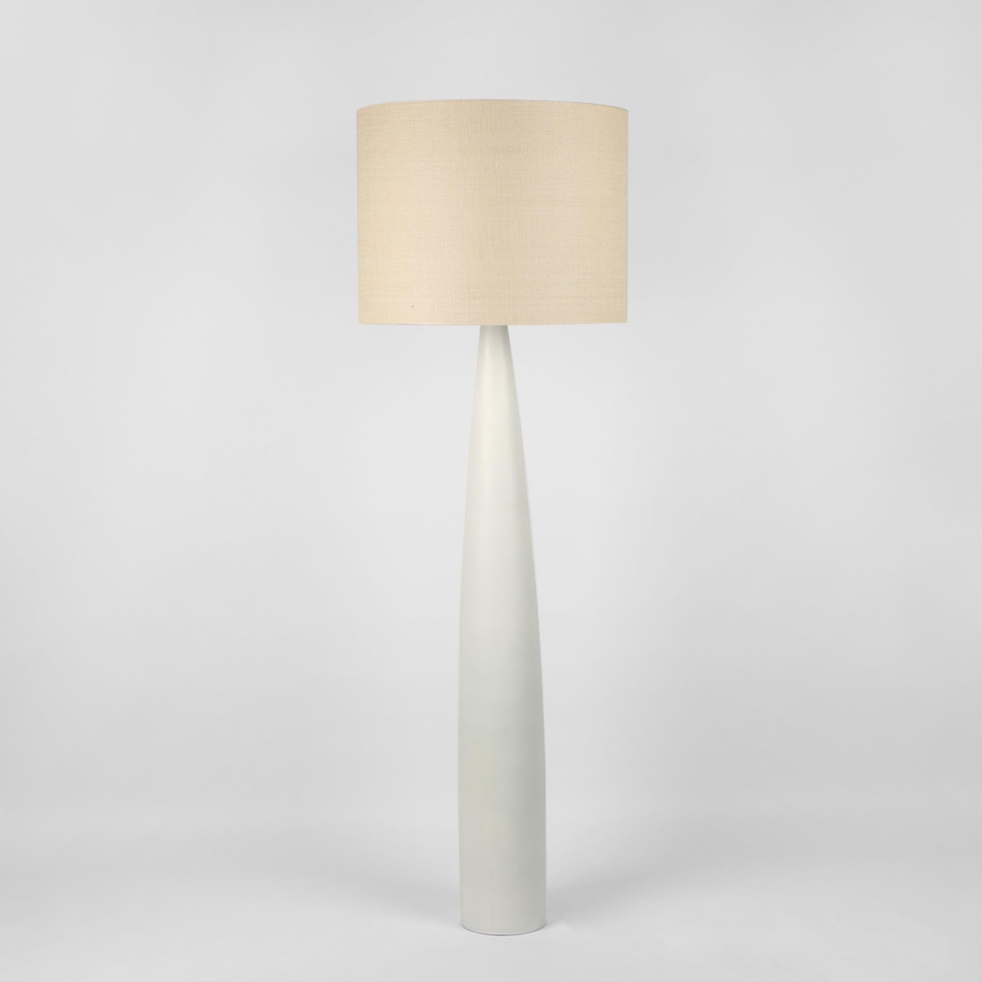 Samson Floor Lamp - White Base / Natural Shade