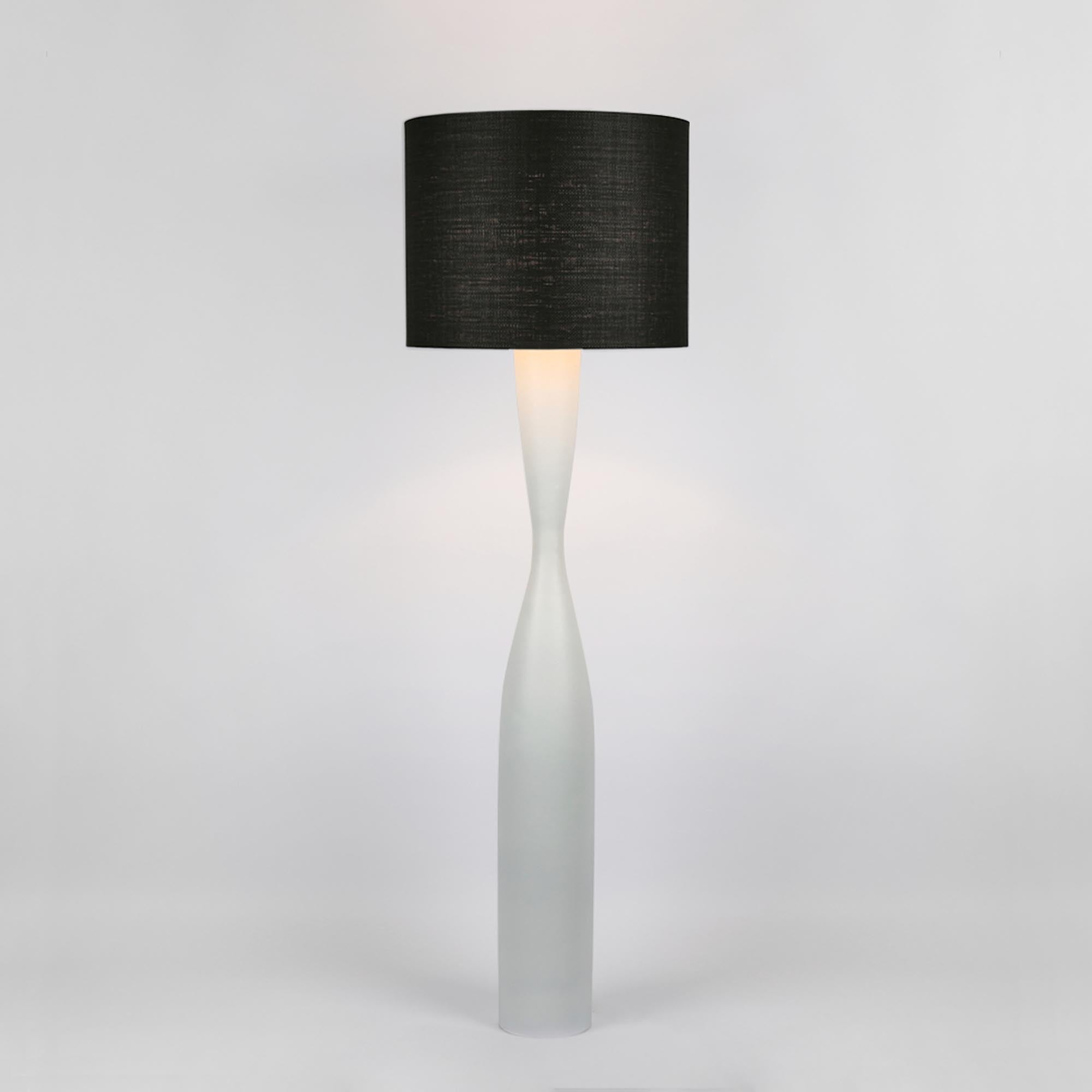 Callum Floor Lamp - White Base / Black Shade