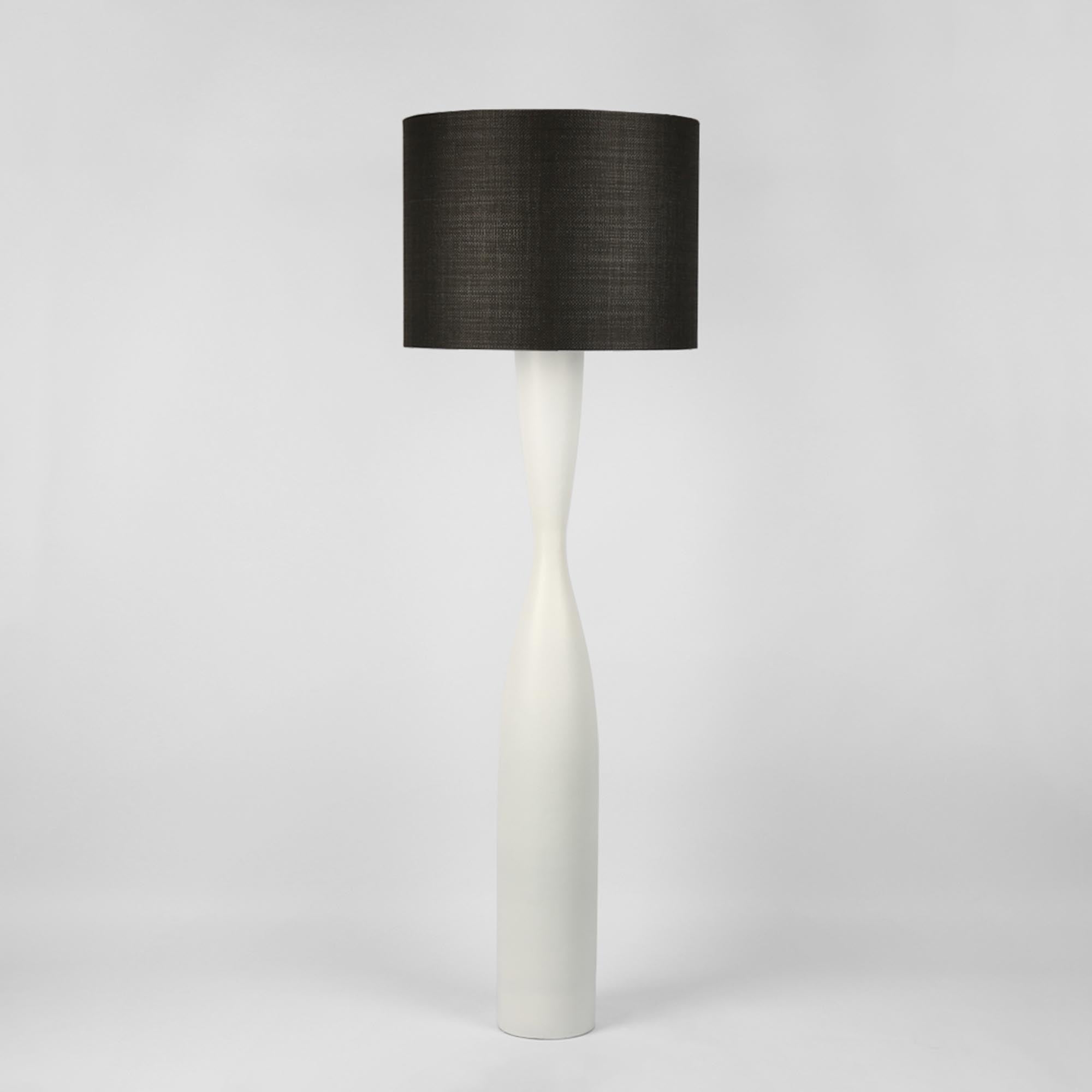 Callum Floor Lamp - White Base / Black Shade