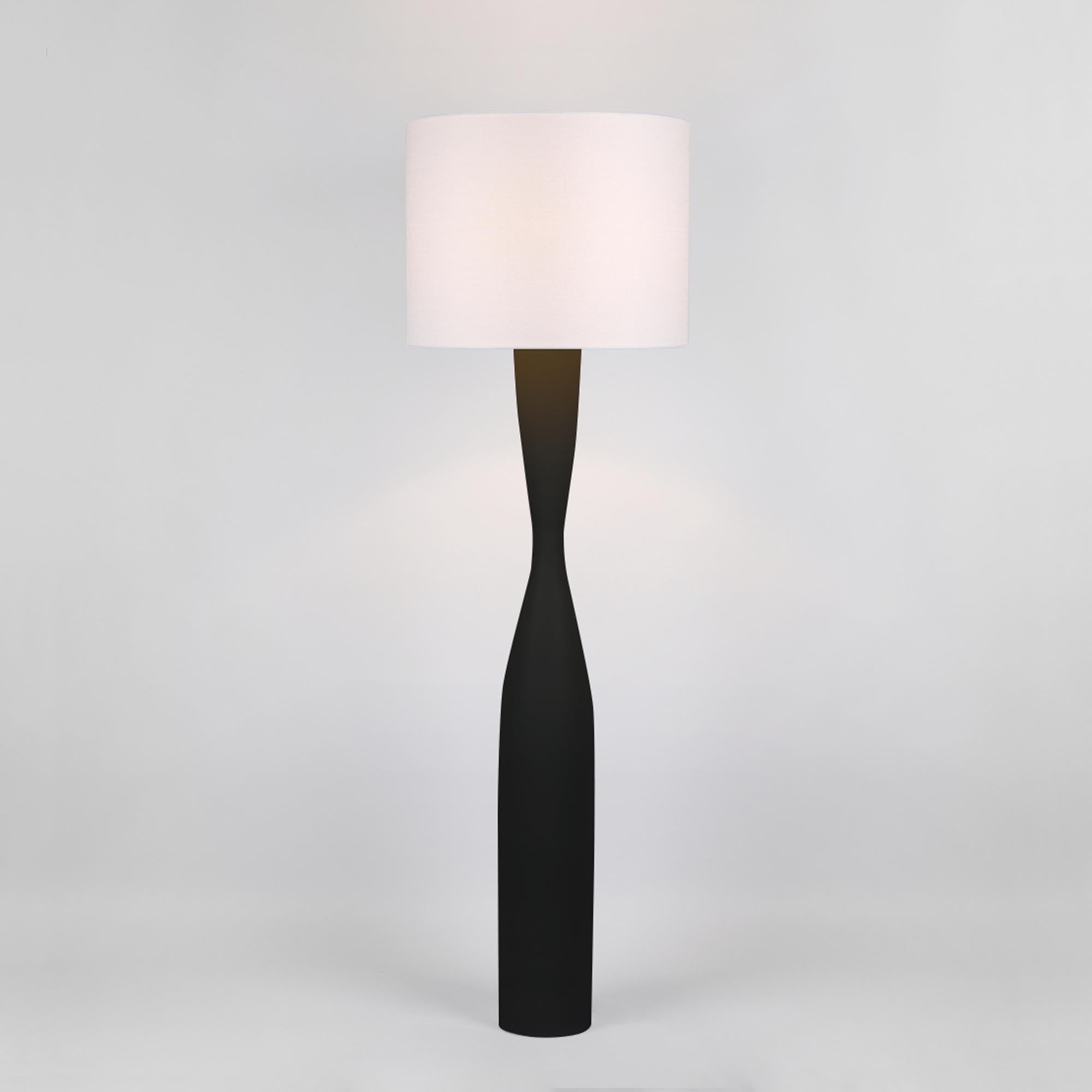 Callum Floor Lamp - Black Base/White Shade