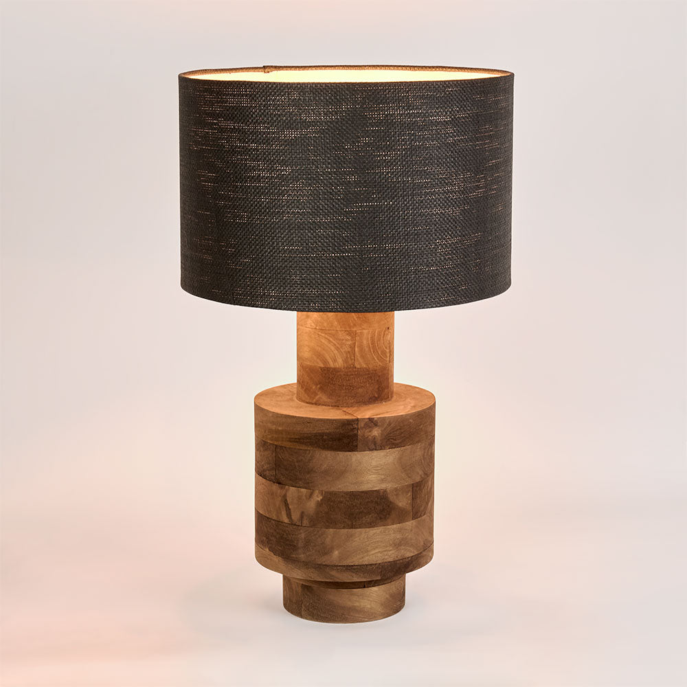 Circa Timber Table Lamp Small - Black Shade