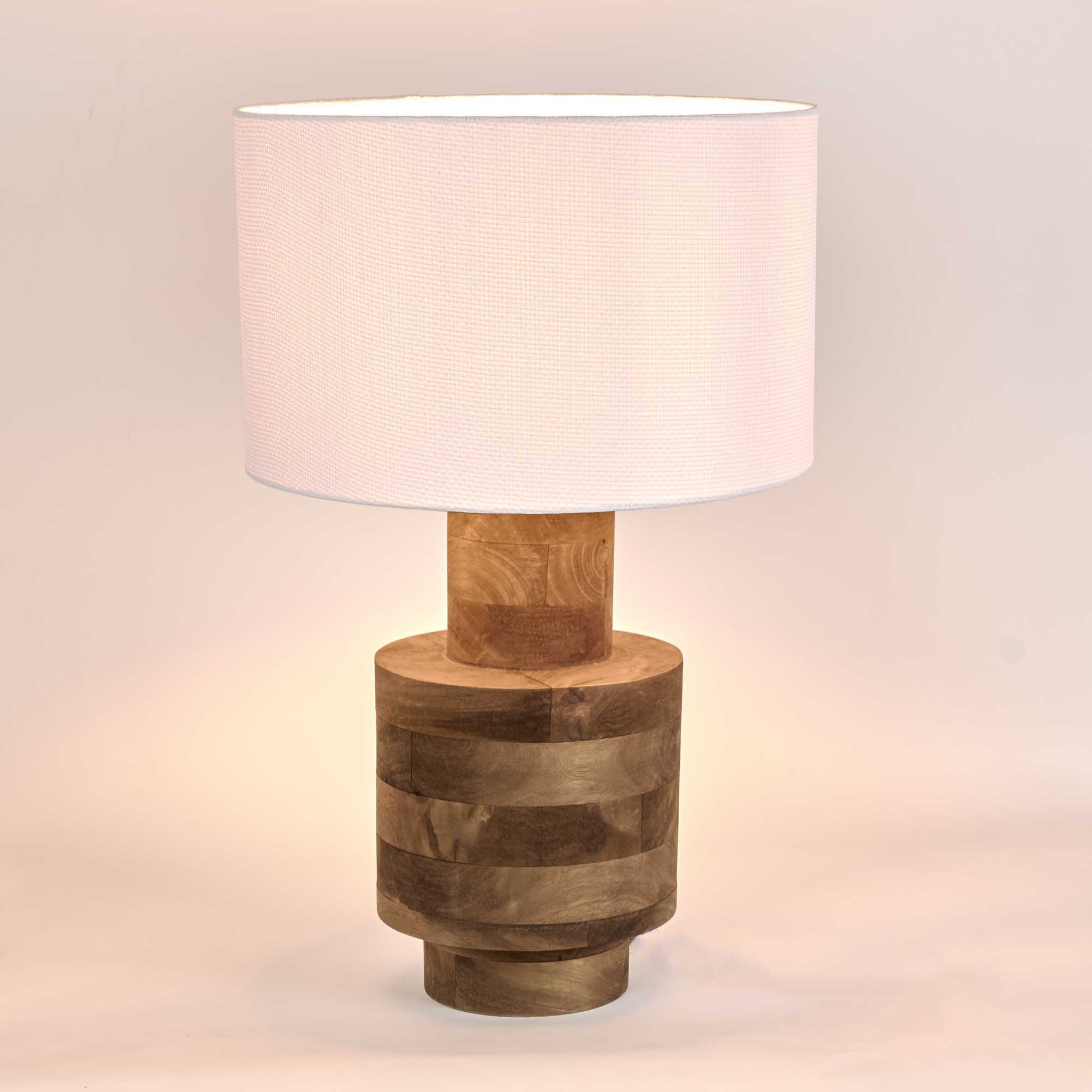 Circa Timber Table Lamp Small - White Shade
