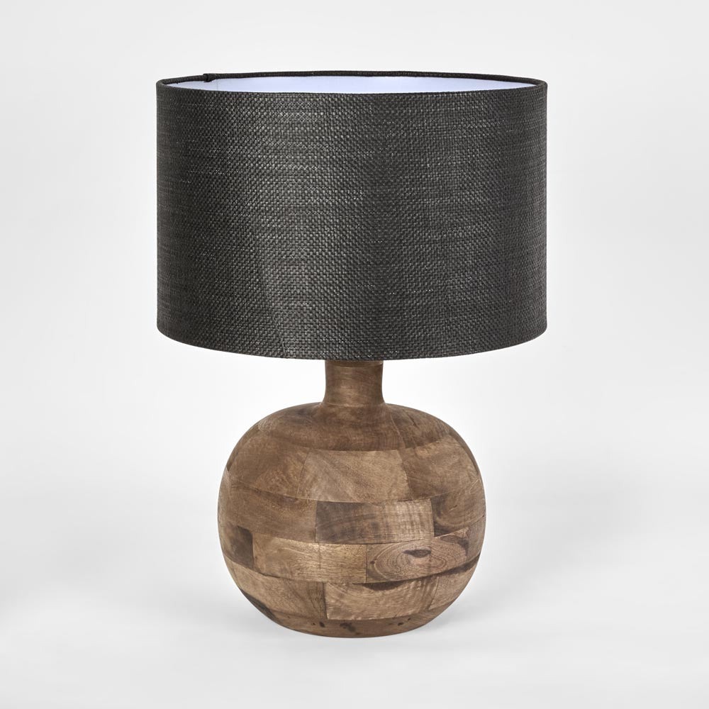Arum Timber Table Lamp - Black Shade
