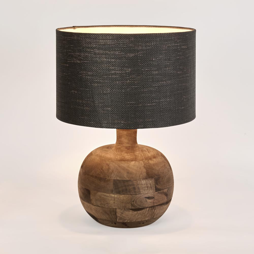 Arum Timber Table Lamp - Black Shade