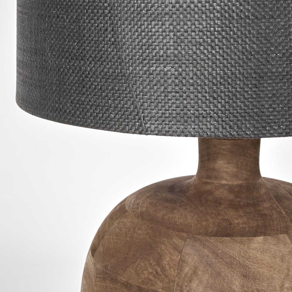Arum Timber Table Lamp - Black Shade