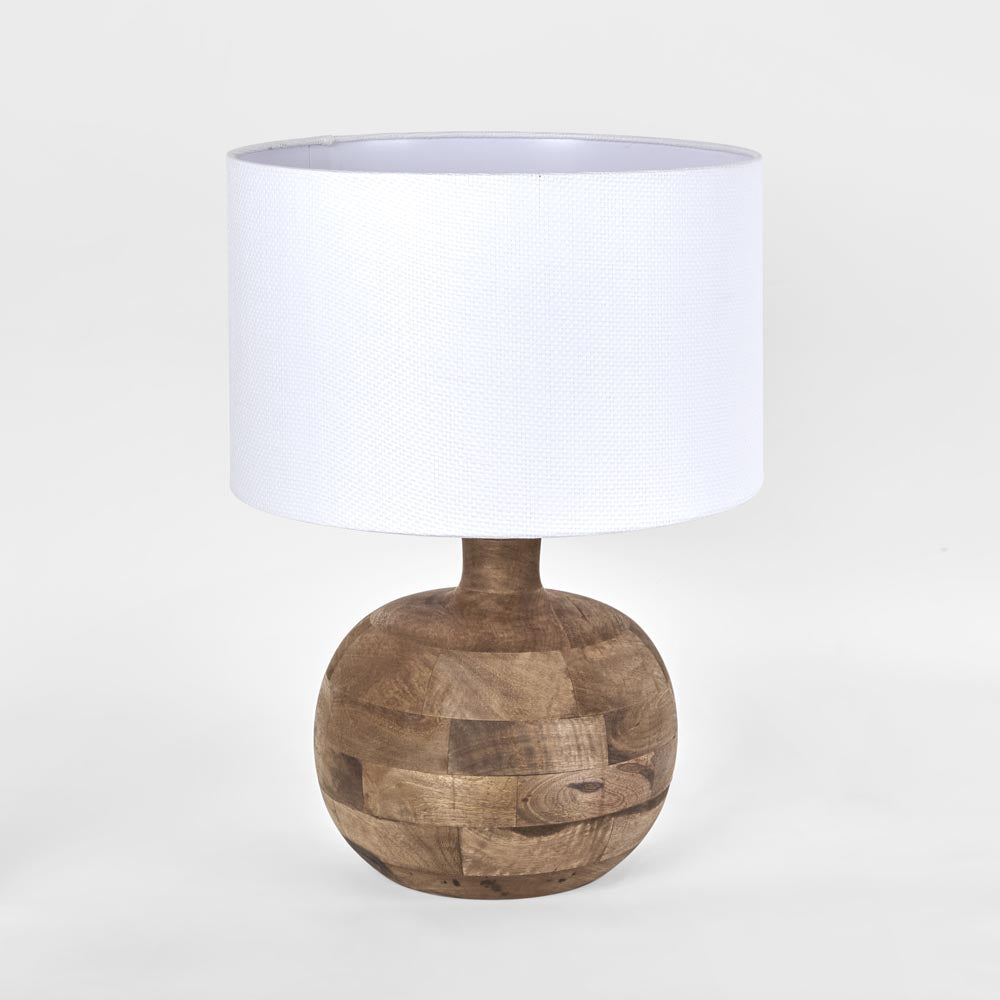 Arum Timber Table Lamp - White Shade