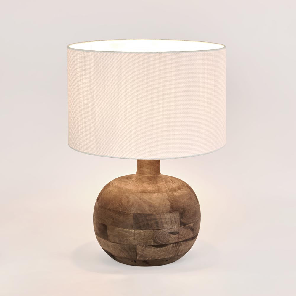 Arum Timber Table Lamp - White Shade