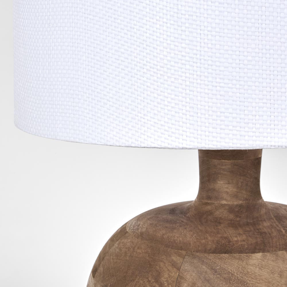 Arum Timber Table Lamp - White Shade