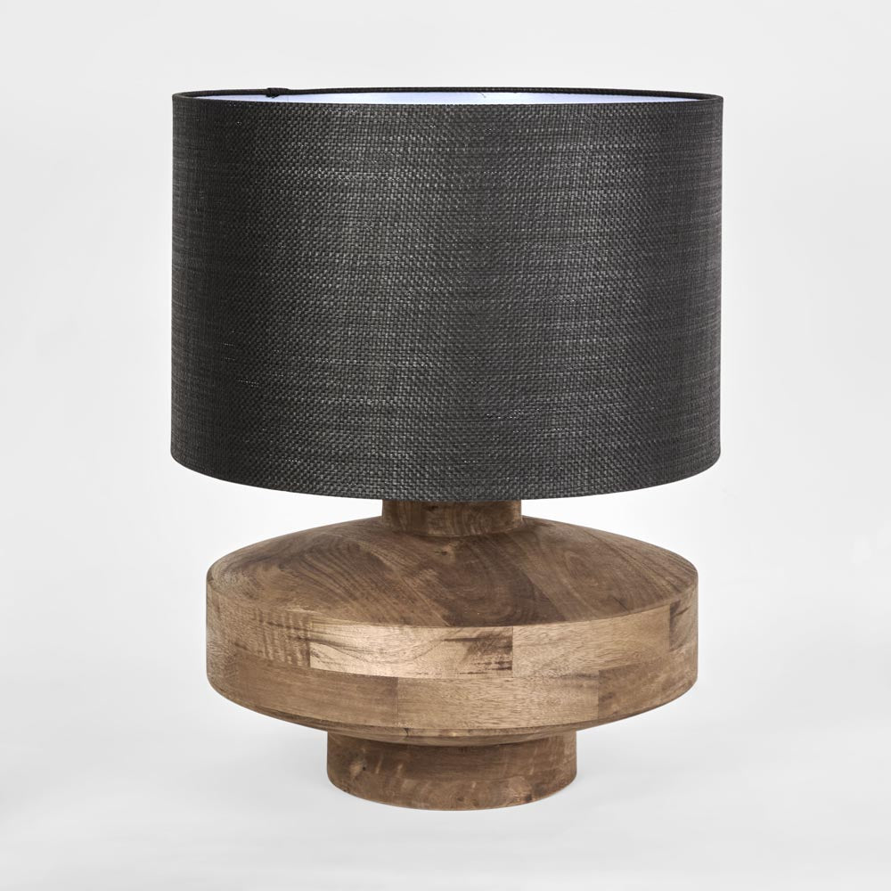 Circa Timber Table Lamp Large - Black Shade