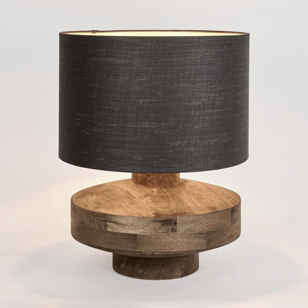 Circa Timber Table Lamp Large - Black Shade