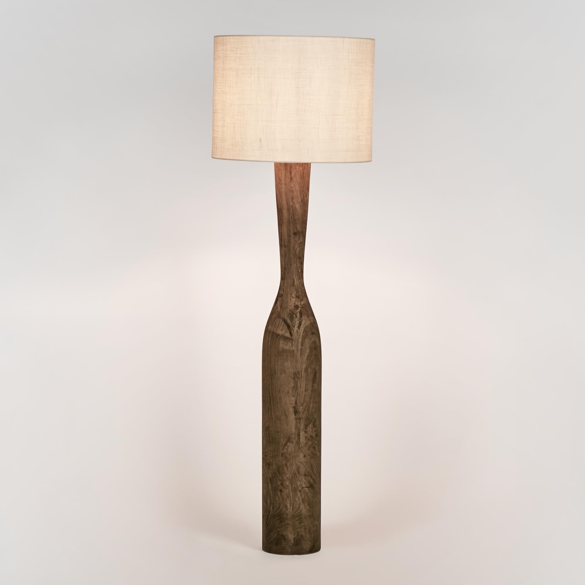 Callum Floor Lamp - Timber / Natural Shade