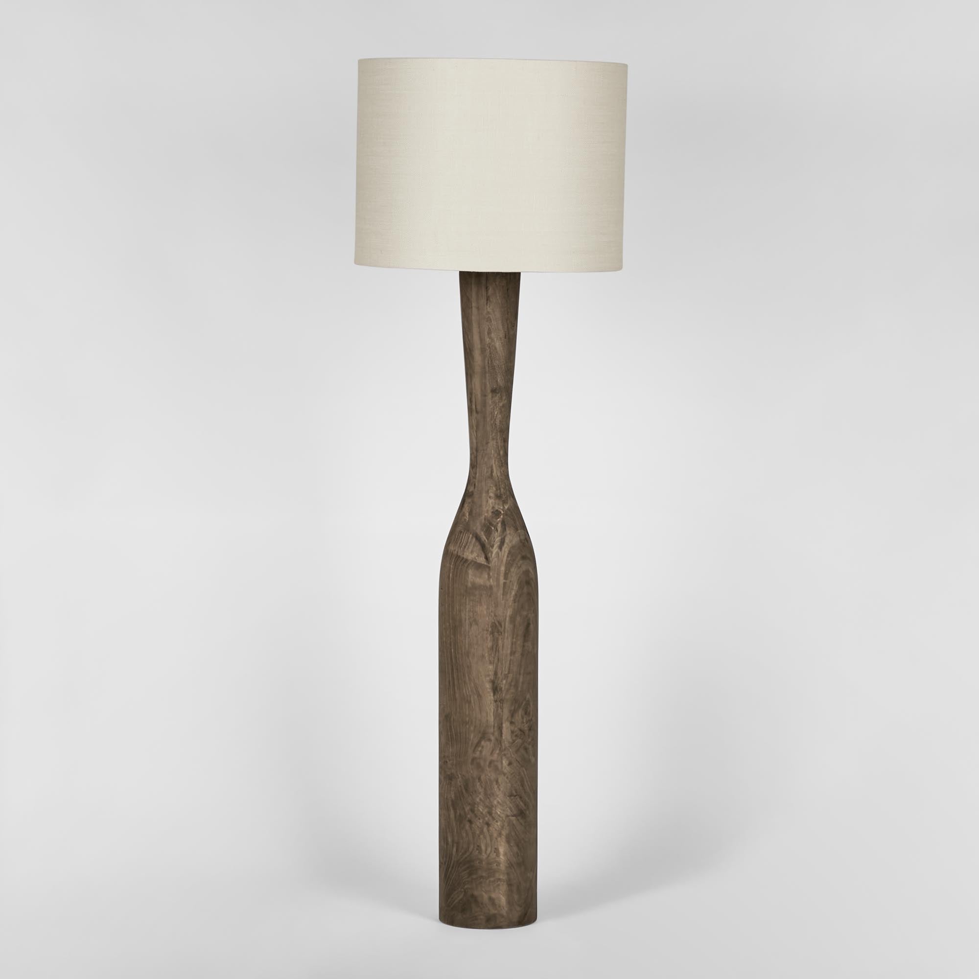 Callum Floor Lamp - Timber / Natural Shade