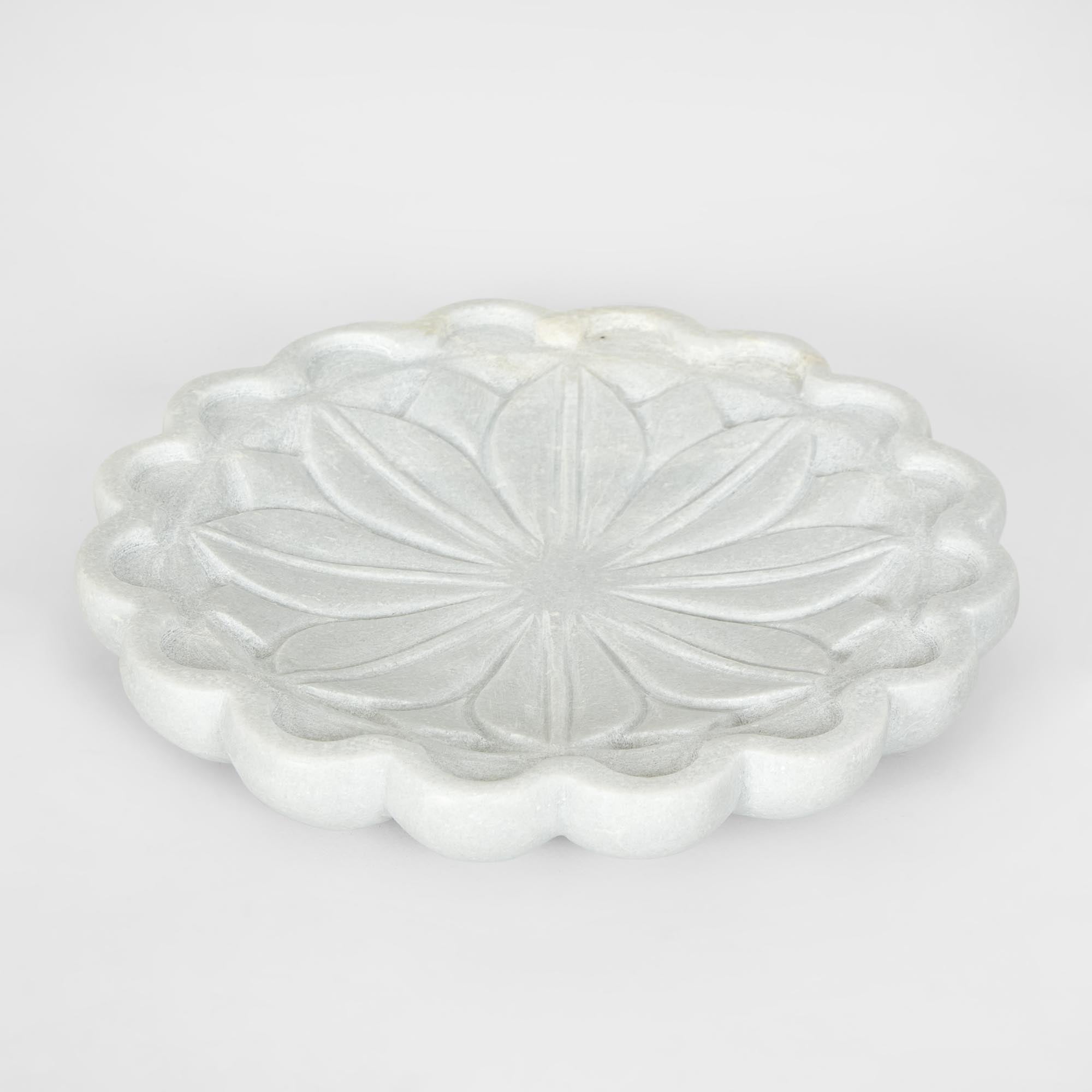 Lia Marble Flower Bowl - White