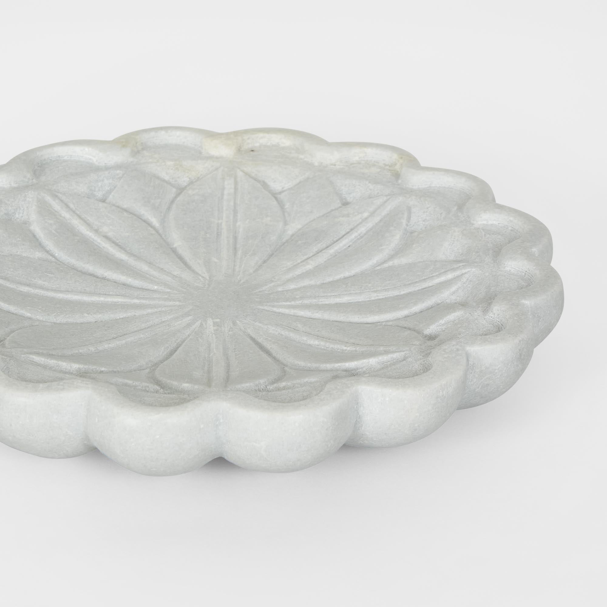 Lia Marble Flower Bowl - White