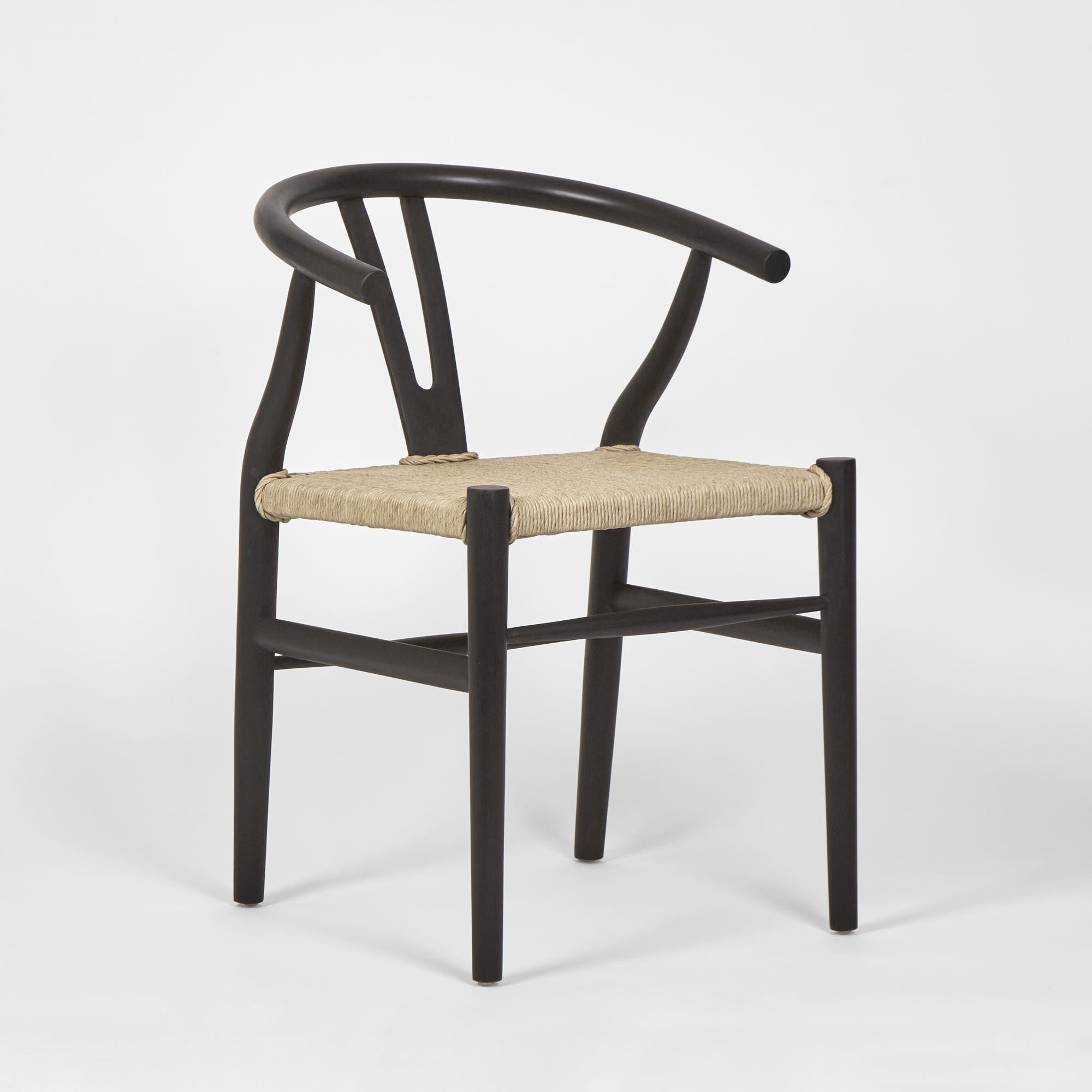 Arc Wishbone Dining Chair - Black / Natural