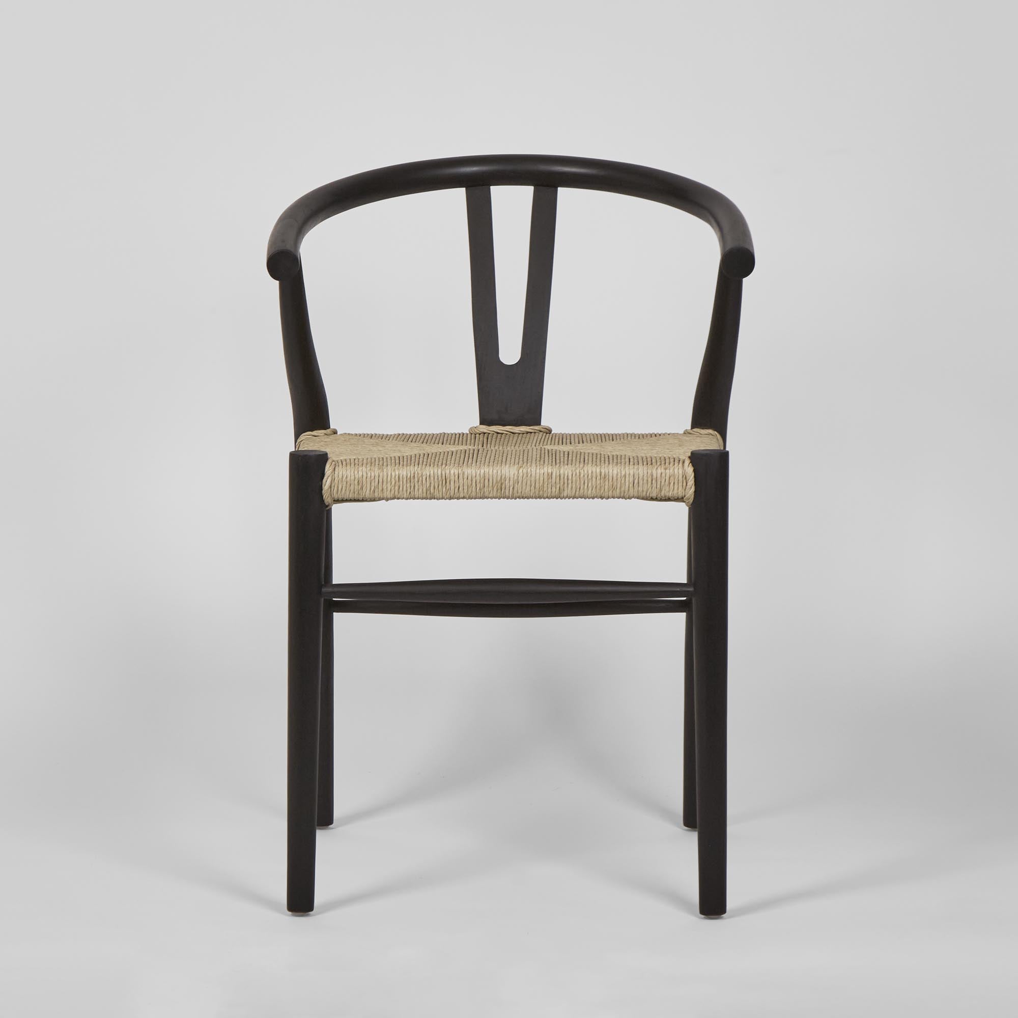 Arc Wishbone Dining Chair - Black / Natural